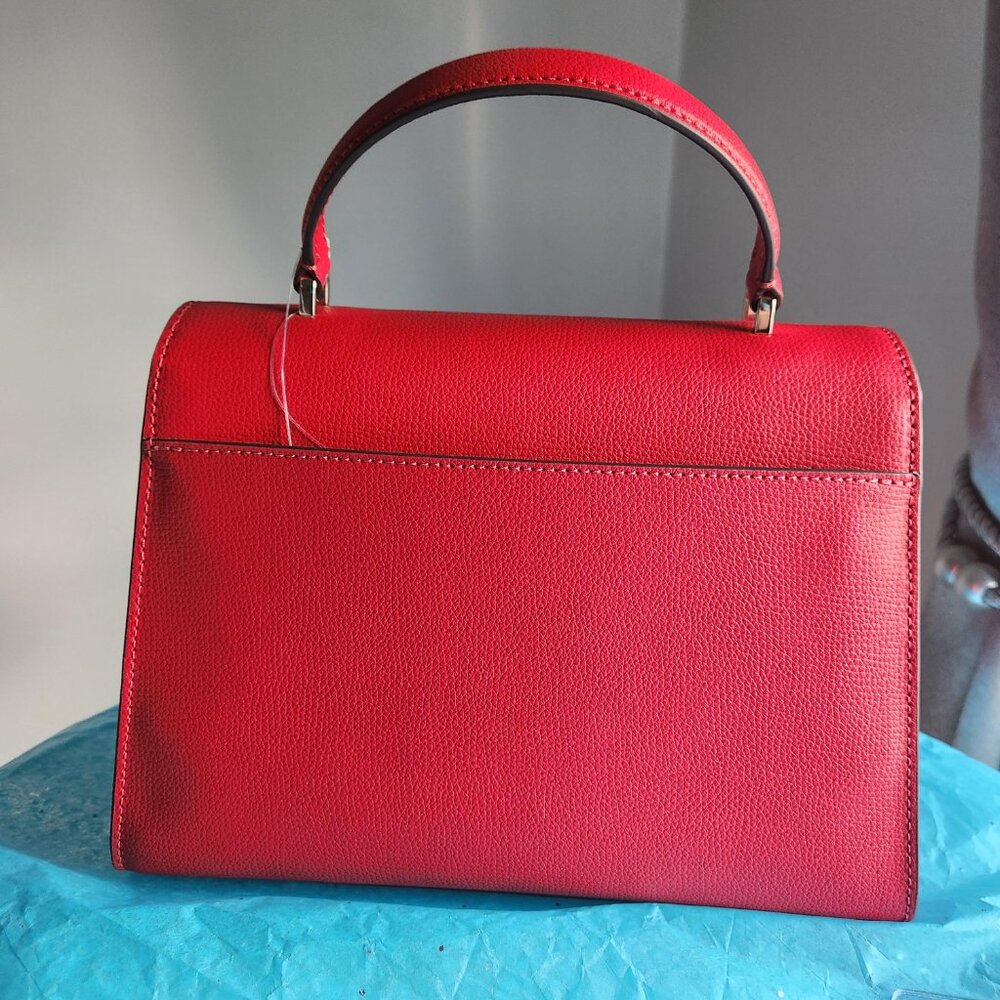 Kate Spade Red Darcy Top Handle Satchel 5 pc set w/adjustable strap - Picture 4 of 10